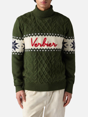 Half-turtleneck sweater with Verbier lettering