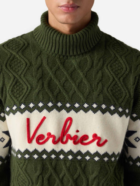 Half-turtleneck sweater with Verbier lettering