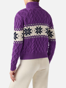 Woman half-turtleneck sweater with Saint Barth lettering