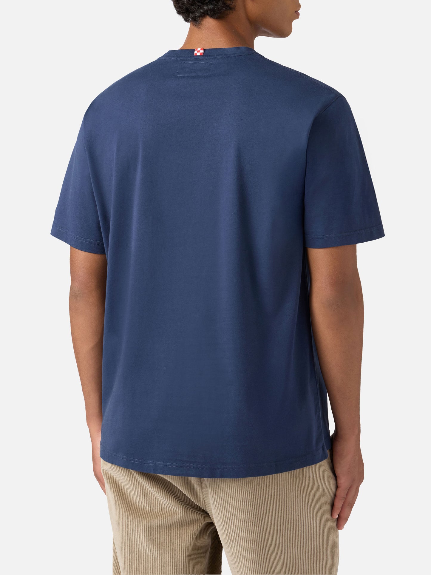 T-shirt Arnott in cotone blu con ricamo Save water drink Gin Tonic