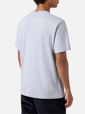 T-shirt Arnott in cotone blu con stampa flock  St. Barth Sport Club