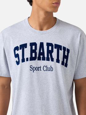Arnott Baumwoll-T-Shirt in Blau mit Flockdruck des St. Barth Sport Clubs