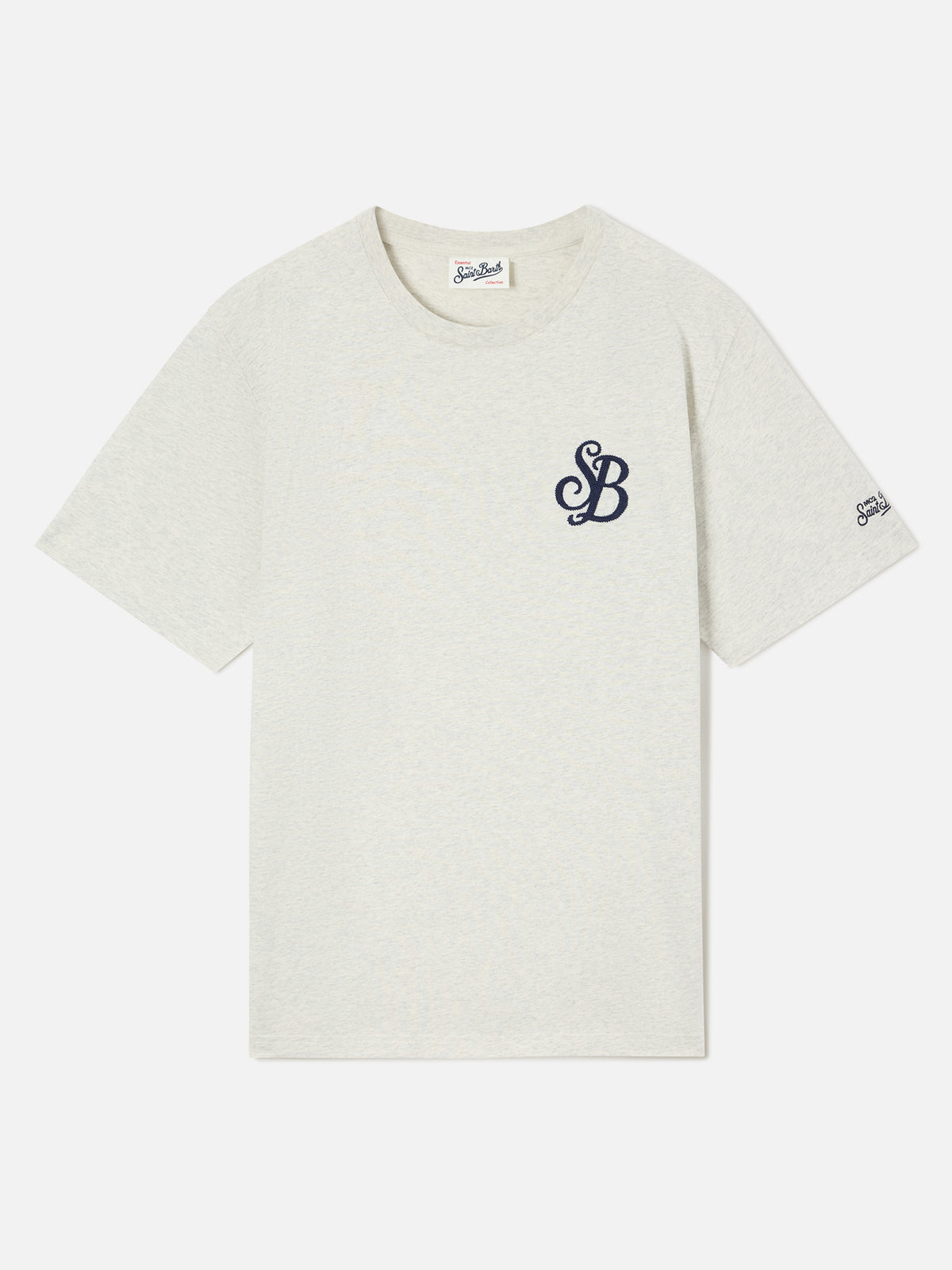 Graues T-Shirt aus Bio-Baumwolle Arnott mit SB Legacy-Monogramm-Stickerei 