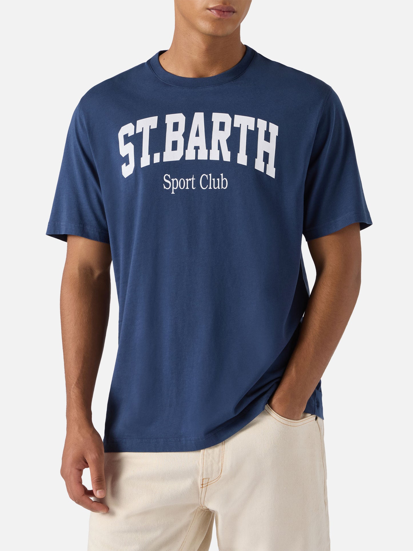 Arnott Baumwoll-T-Shirt in Blau mit St. Barth Sport Club-Aufdruck