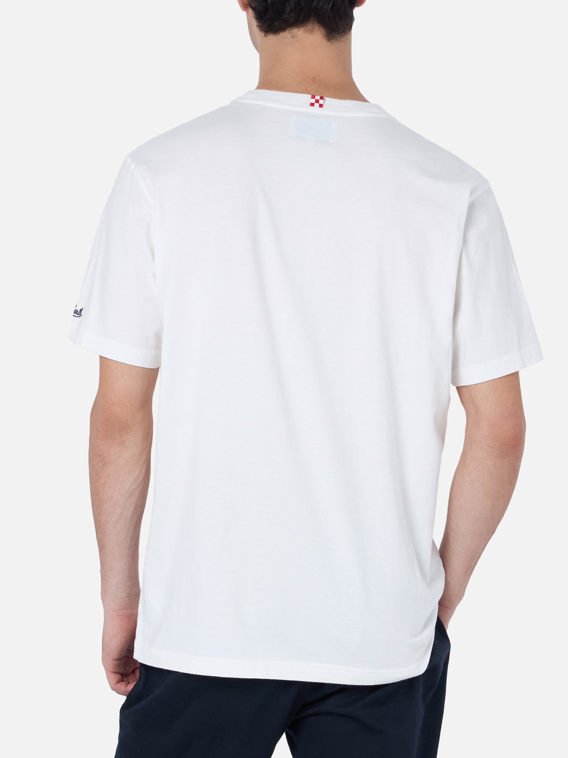 Man heavy cotton t-shirt Arnott with You know I'm GinDependent embroidery - MC2 Saint Barth