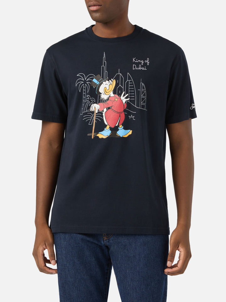Camiseta de algodón orgánico azul marino blue Arnott con bordado King Of Dubai | Special edition 
