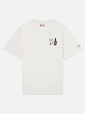 Off white Arnott cotton t-shirt with Crème De La Crème embroidery | Special edition