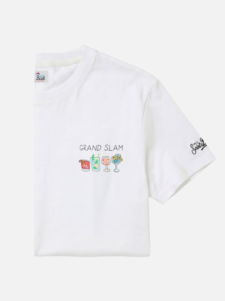 Camiseta de algodón off white Arnott con bordado Grand Slam 
