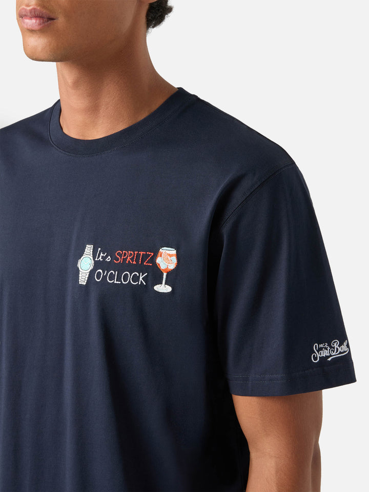 T-shirt en coton Navy blue Arnott avec broderie It's Spritz O'Clock 