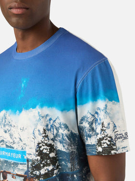 White Arnott Warm cotton t-shirt with allover print | Special edition