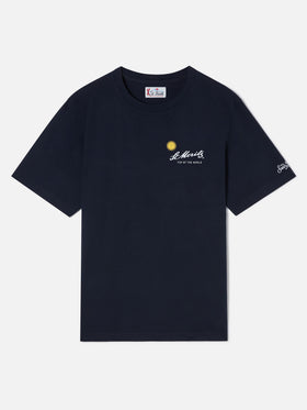 T-shirt Arnott Warm blu navy in cotone con stampa St. Moritz sul retro | Special edition