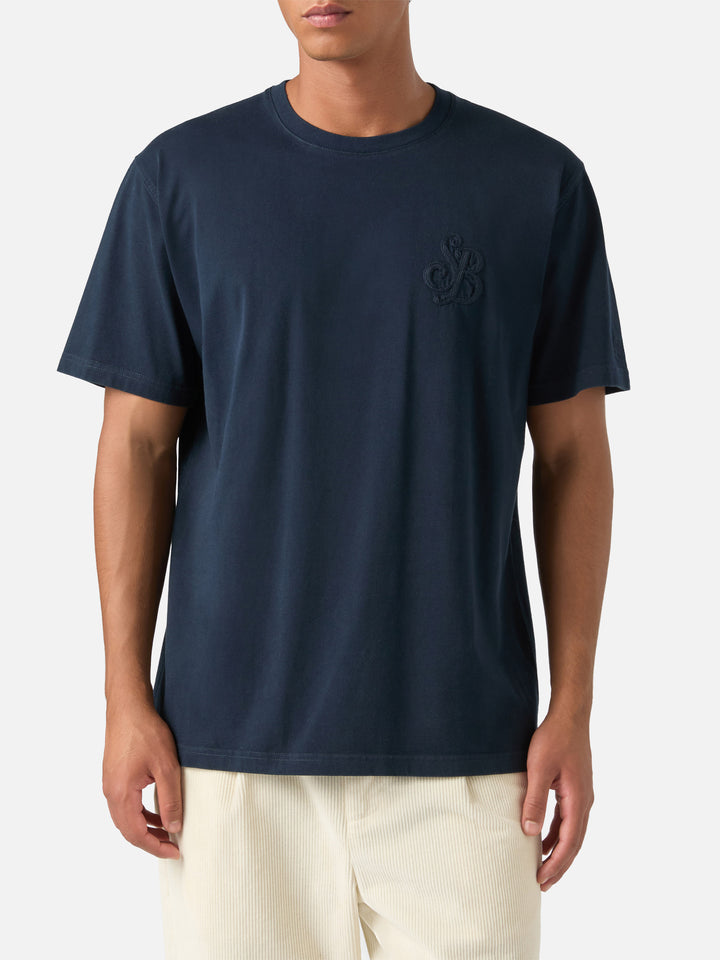 T-shirt en coton blue Arnott bleu marine avec monogramme SB Legacy 