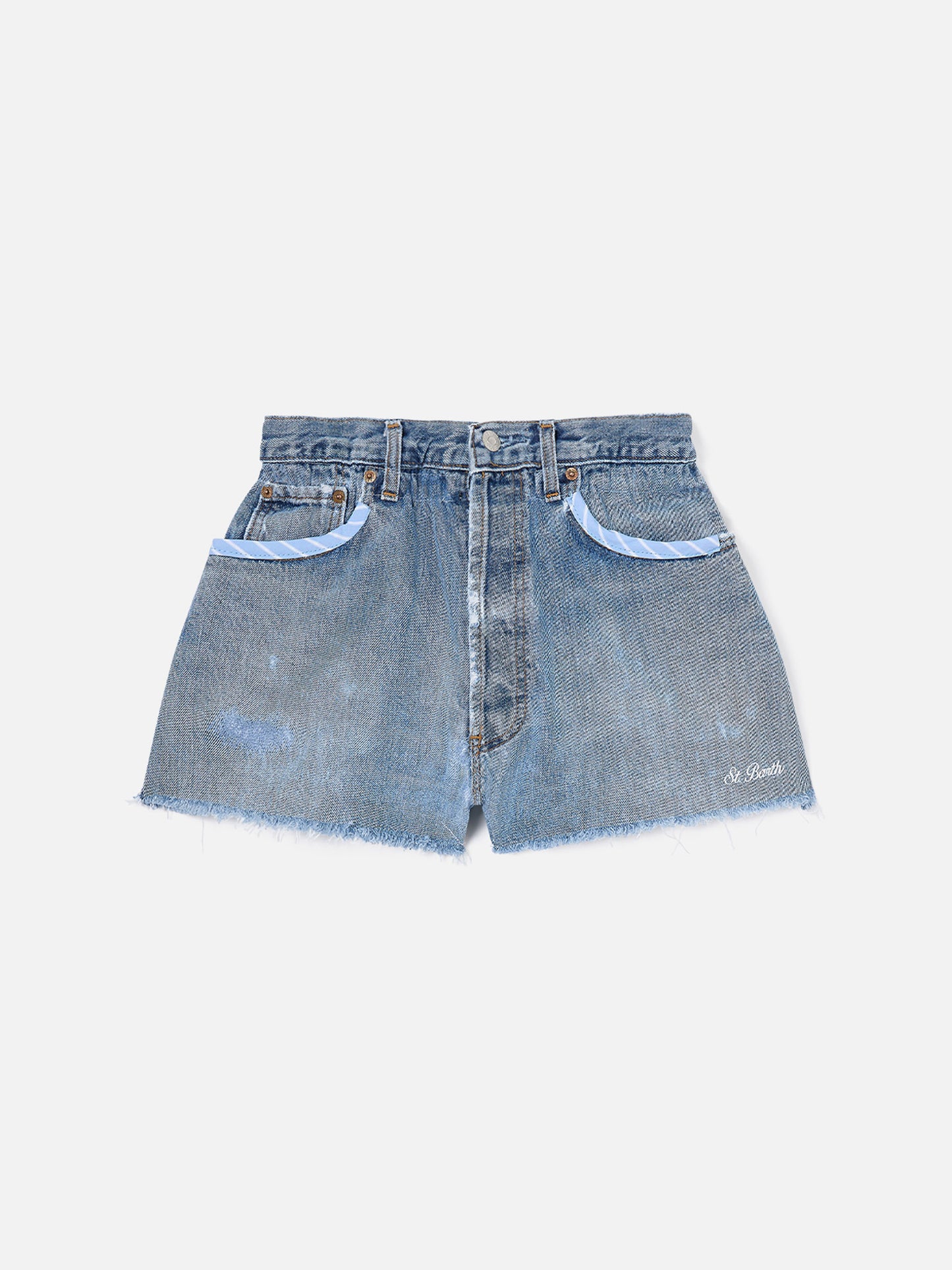 Shorts Arizona in denim con dettagli a righe