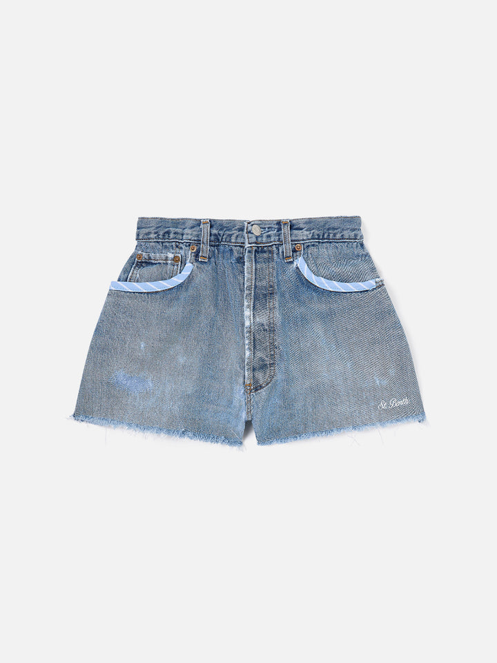 Short en denim Arizona avec détails rayés 