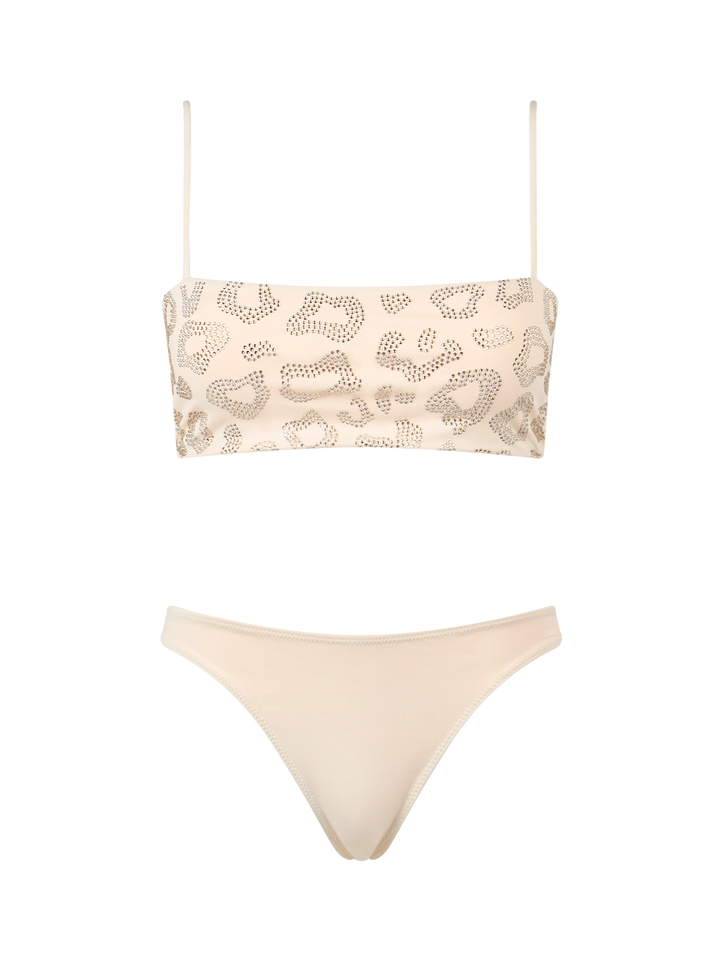Woman animalier bandeau bikini Athena Naomi with rhinestones - MC2 Saint Barth