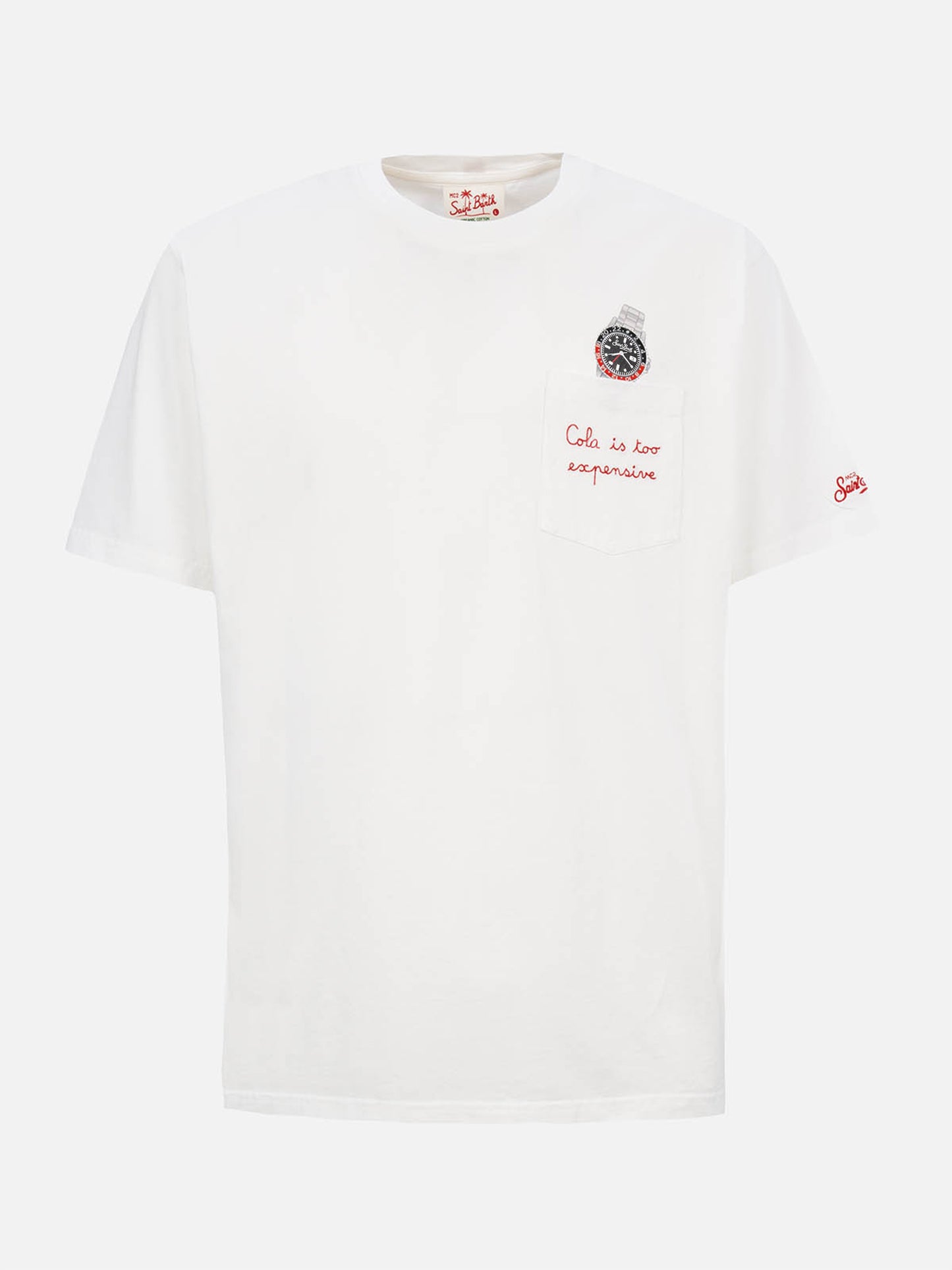 Baumwoll-T-Shirt Austin mit Stickerei und Uhrendruck