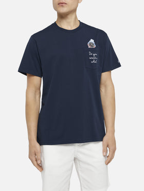 Baumwoll-T-Shirt Austin mit Stickerei und Uhrendruck