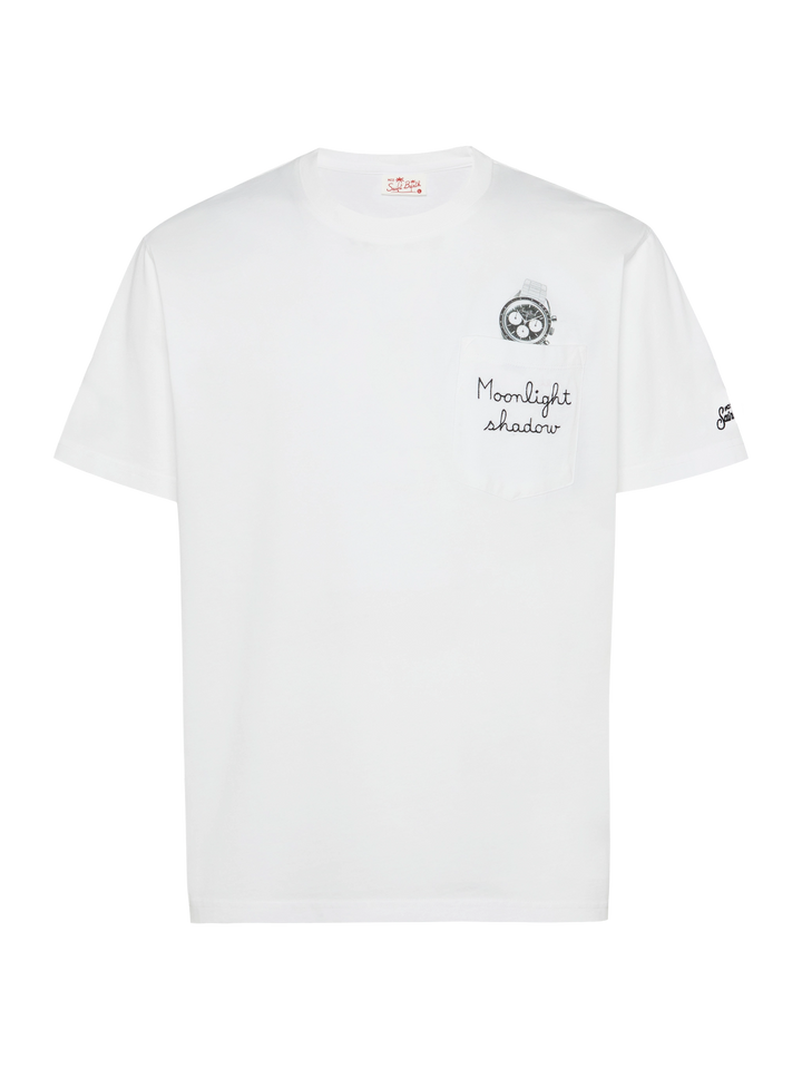 Cotton t-shirt Austin with embroidery and watch print - MC2 Saint Barth