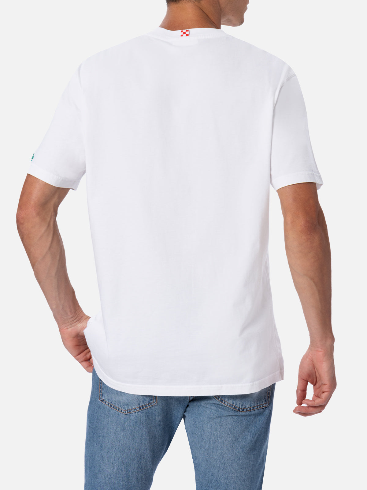 Man cotton t-shirt Austin with watch print and embroidery - MC2 Saint Barth