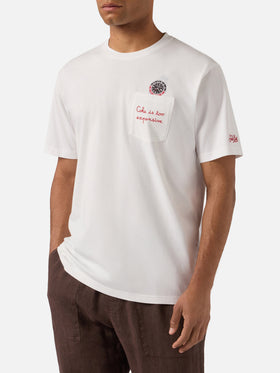 T-shirt Austin blanc avec broderie montre et Coke Is Too Expensive 