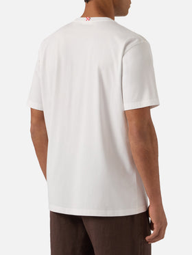 T-shirt Austin blanc avec broderie montre et Coke Is Too Expensive 