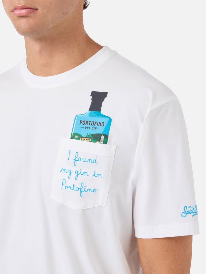 T-shirt Austin blanc avec broderie Portofino Dry Gin | PORTOFINO GIN SPECIAL EDITION 