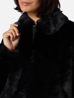 Pelzbomberjacke Abel für Damen mit Kragen und Saint Barth-Print