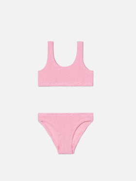 Bikini Baker in tessuto crinkle rosa chiaro