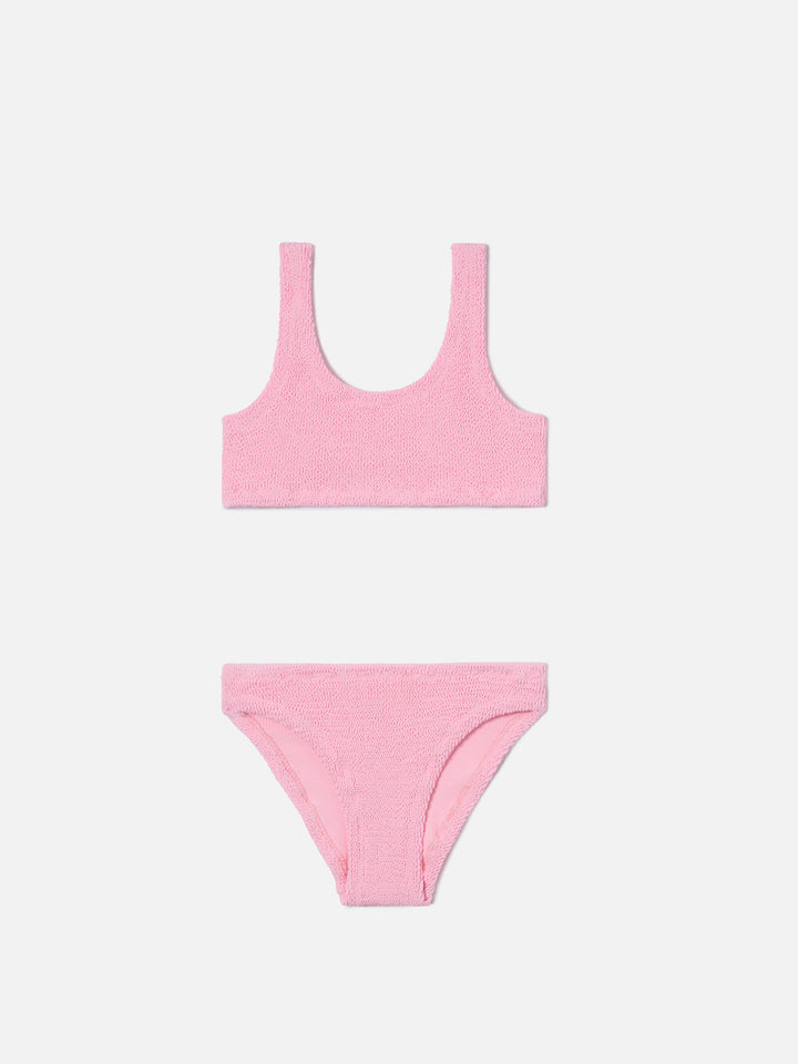 Bikini Baker in tessuto crinkle rosa chiaro