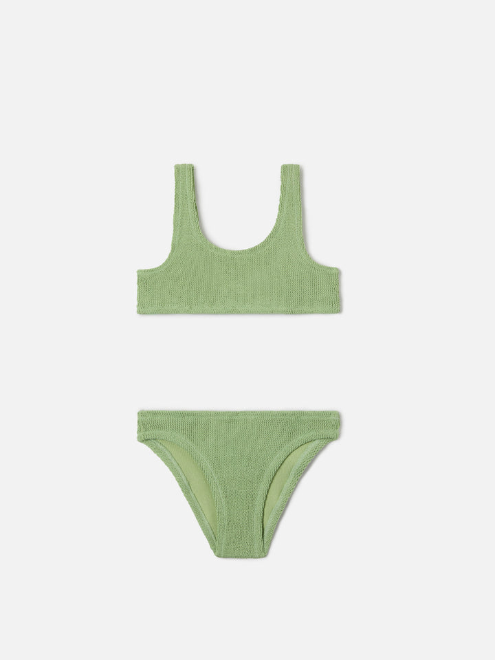 Baker crinkle lurex bikini in light mint