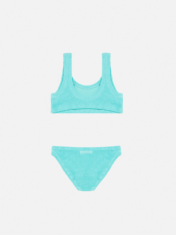 Water green crinkle classic bralette bikini Baker - MC2 Saint Barth
