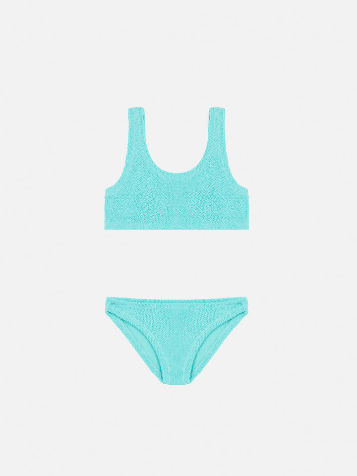 Water green crinkle classic bralette bikini Baker - MC2 Saint Barth