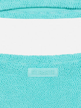 Water green crinkle classic bralette bikini Baker - MC2 Saint Barth