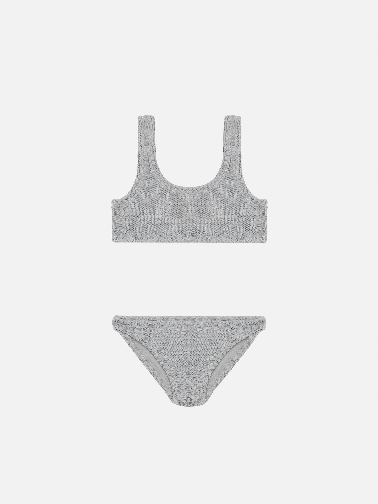 Silver lurex crinkle classic crinkle bralette bikini Baker - MC2 Saint Barth