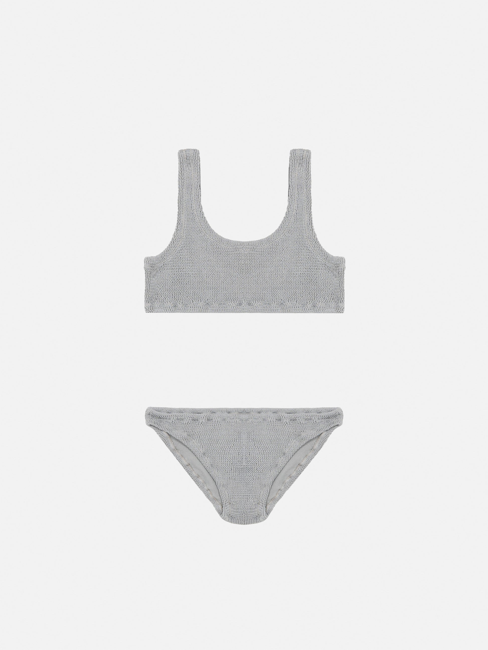 Silver lurex crinkle classic crinkle bralette bikini Baker - MC2 Saint Barth