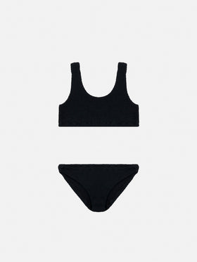 Black crinkle classic bralette bikini Baker - MC2 Saint Barth