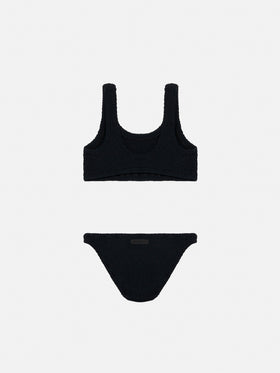 Black crinkle classic bralette bikini Baker - MC2 Saint Barth