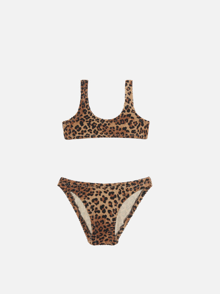 Baker classic crinkle bralette bikini with animalier print