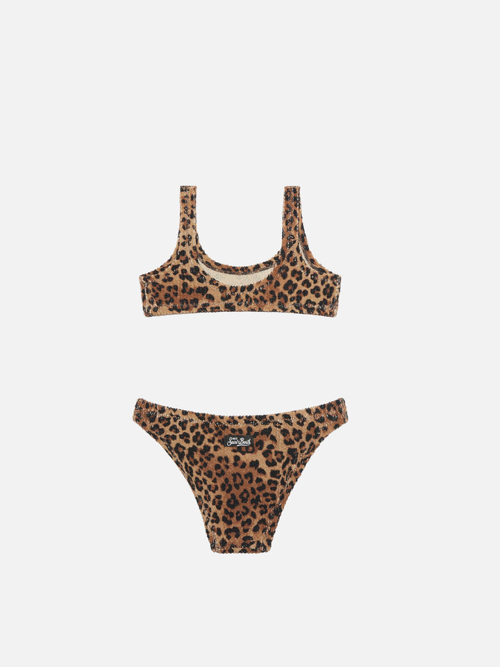 Baker classic crinkle bralette bikini with animalier print