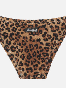 Baker classic crinkle bralette bikini with animalier print