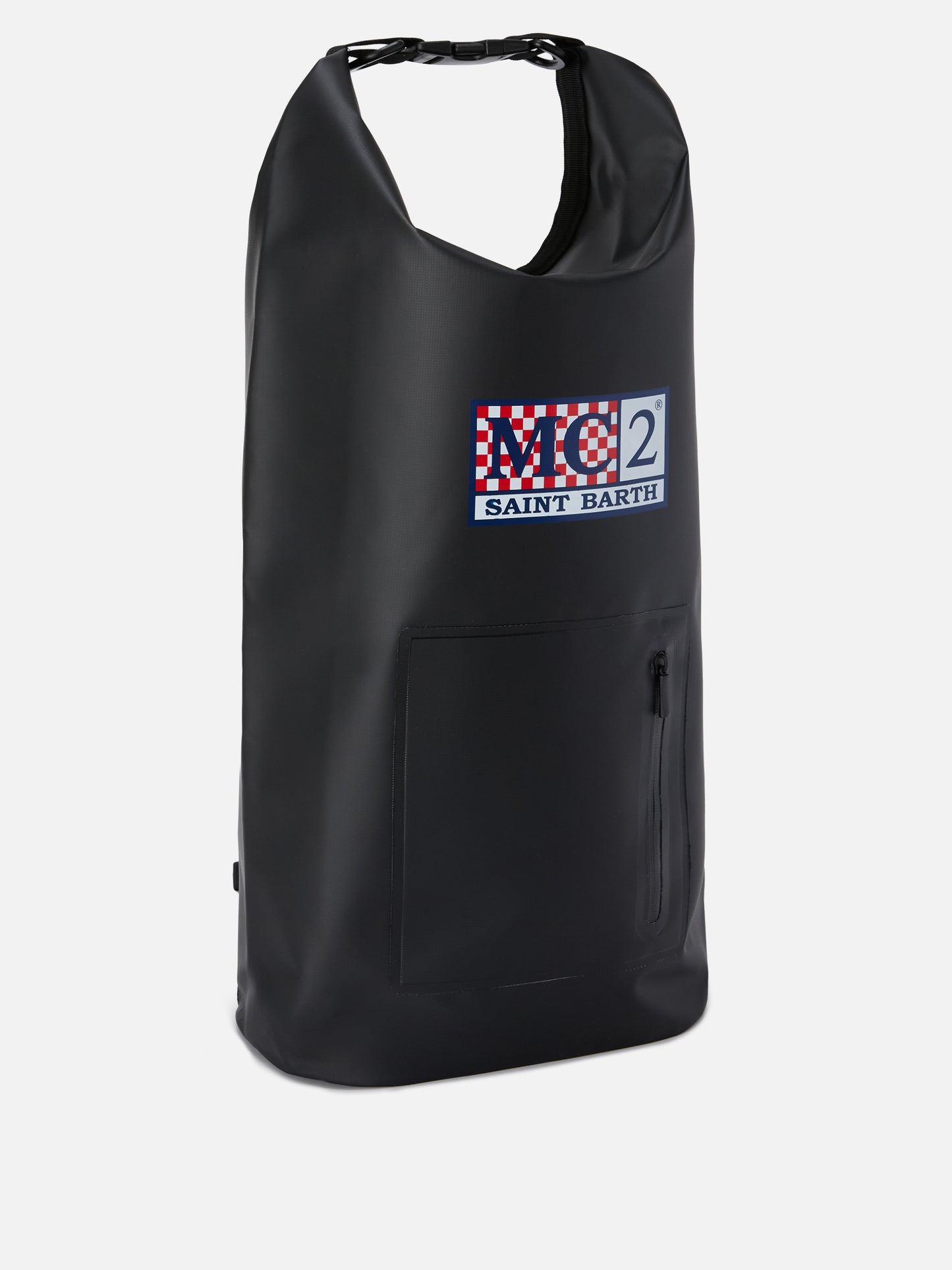 Mochila Aqua backpack en PVC negro de color liso con logo estampado 