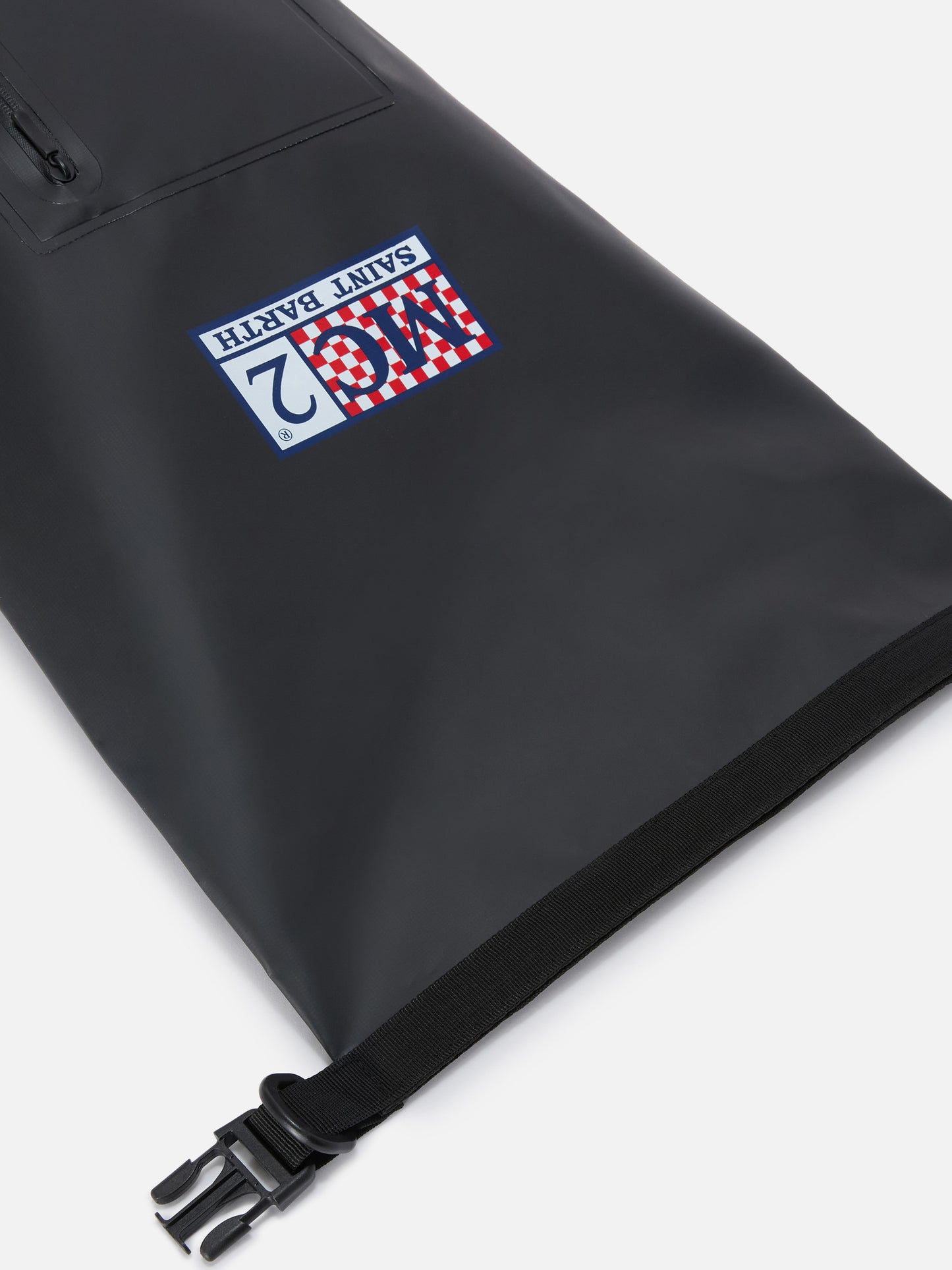 Mochila Aqua backpack en PVC negro de color liso con logo estampado 