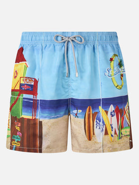 Saint Barth Lorient photographic print swim shorts - MC2 Saint Barth