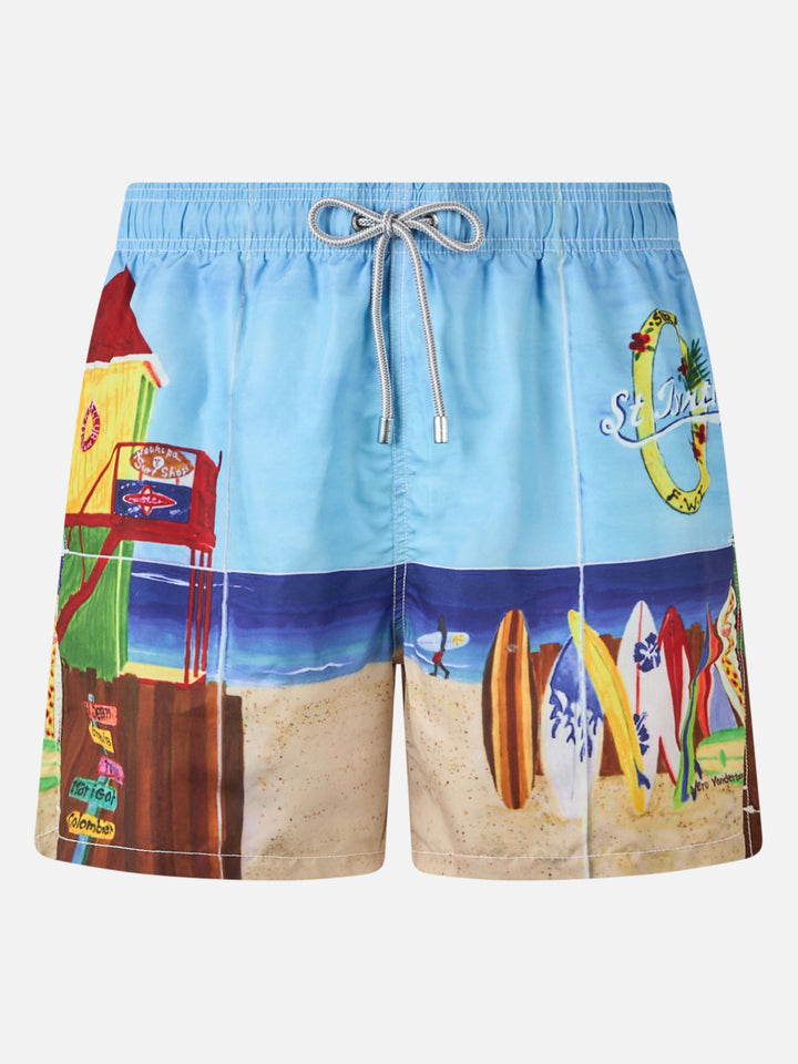 Saint Barth Lorient photographic print swim shorts - MC2 Saint Barth