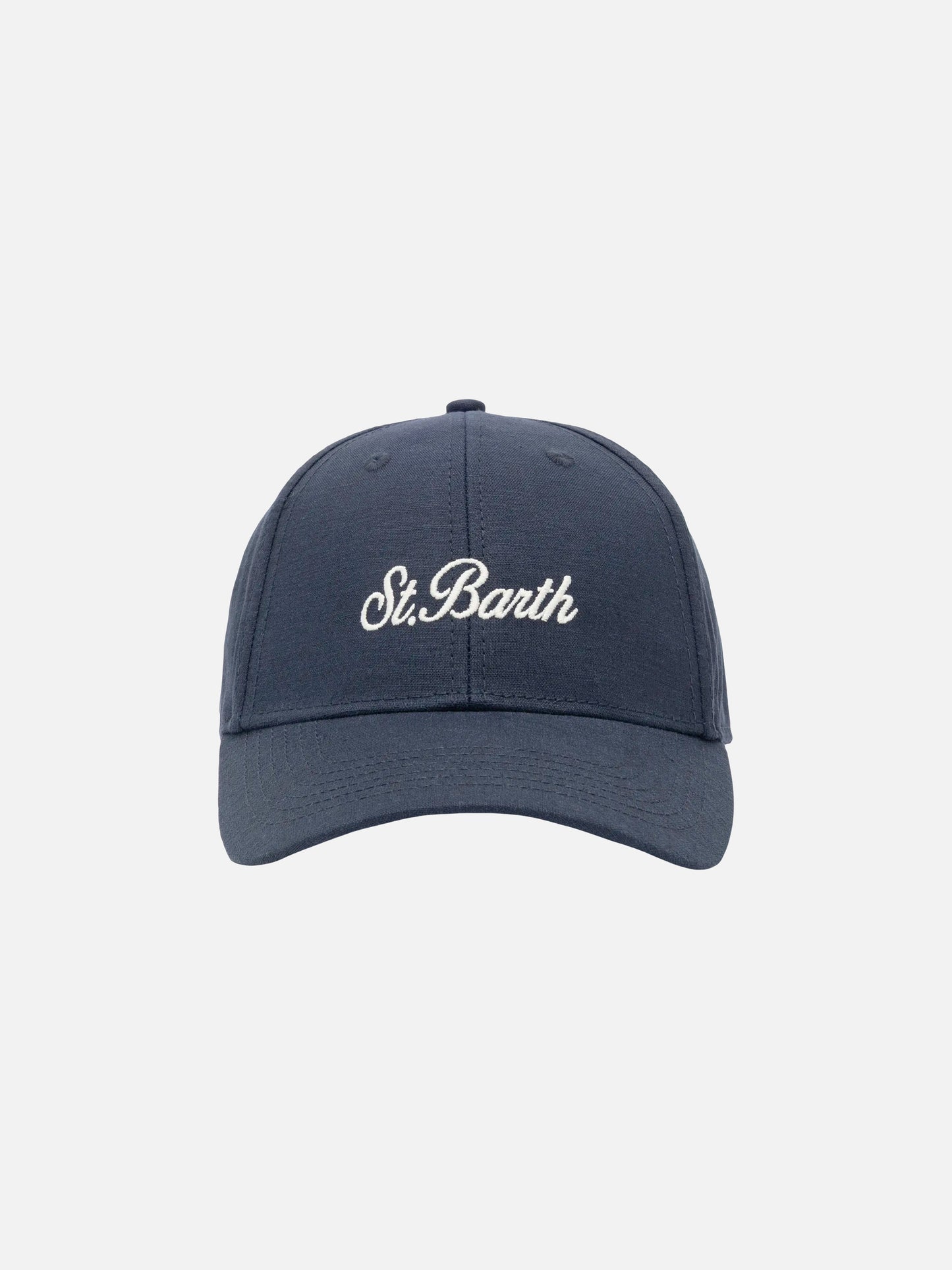 Casquette à visière en lin vintage blue bleu marine Baseball 