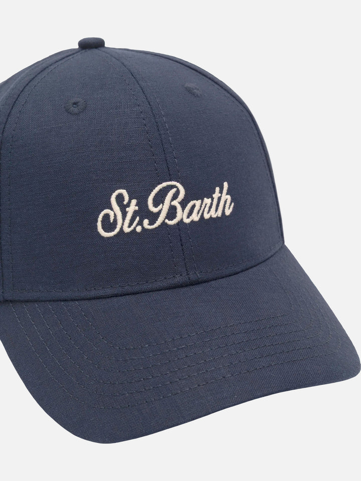 Casquette à visière en lin vintage blue bleu marine Baseball 