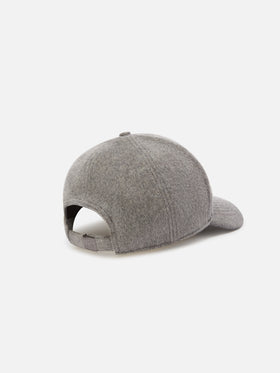 Grey Baseball felt cap with SB monogram embroidery