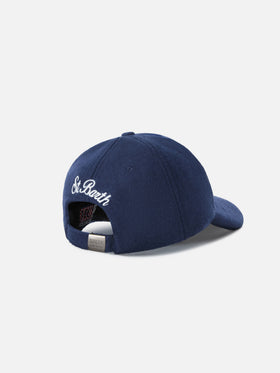 Marineblau blue Baseball Filz-Cap aus Wollmischung mit St. Moritz-Stickerei | Special edition 