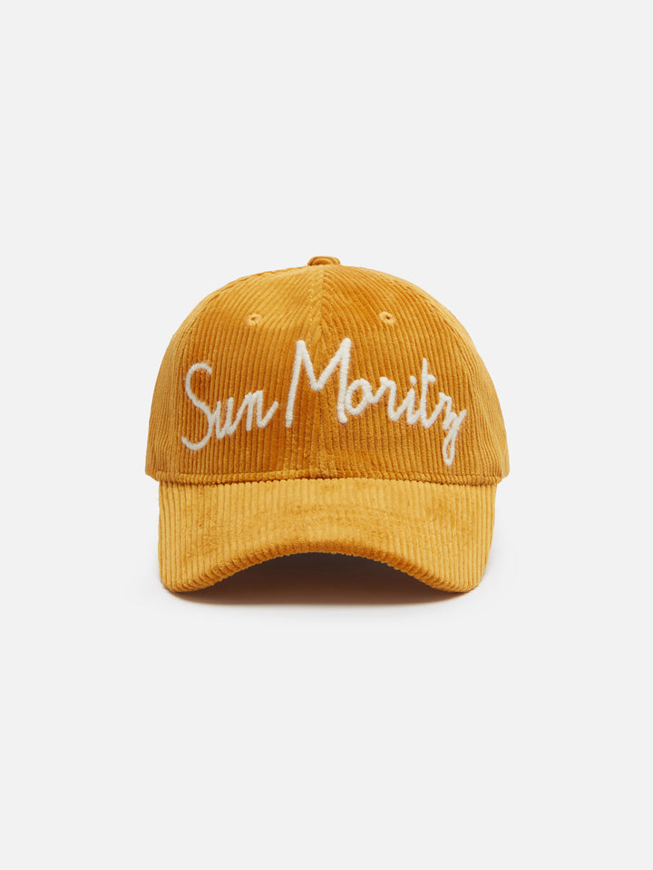 Camel corduroy Baseball cap with Sun Moritz embroidery - MC2 Saint Barth