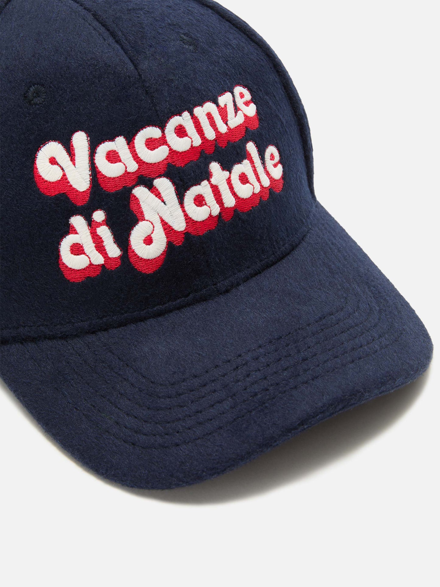 Cappello con visiera Baseball Wool in misto lana con ricamo Vacanze di Natale | VACANZE DI NATALE SPECIAL EDITION